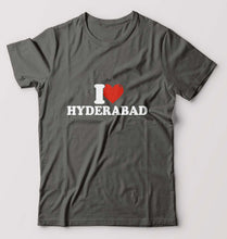 Load image into Gallery viewer, I Love Hyderabad T-Shirt for Men-S(38 Inches)-Charcoal-Ektarfa.online
