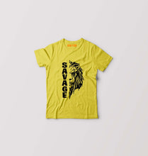 Load image into Gallery viewer, Savage Lion Kids T-Shirt for Boy/Girl-Yellow-Ektarfa.online
