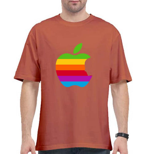 Steve Jobs Apple Oversized T-Shirt for Men-Coral-Ektarfa.online