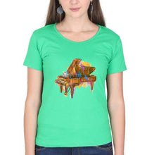 Load image into Gallery viewer, Piano T-Shirt for Women-flag green-Ektarfa.online
