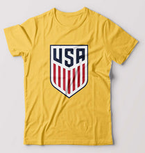 Load image into Gallery viewer, USA Football T-Shirt for Men-S(38 Inches)-Golden Yellow-Ektarfa.online
