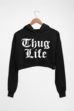 Load image into Gallery viewer, Thug Life 2Pac Crop HOODIE FOR WOMEN-Black-Ektarfa.online
