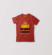 Load image into Gallery viewer, Kings Are Born In February Kids T-Shirt for Boy/Girl-Brick red-Ektarfa.online
