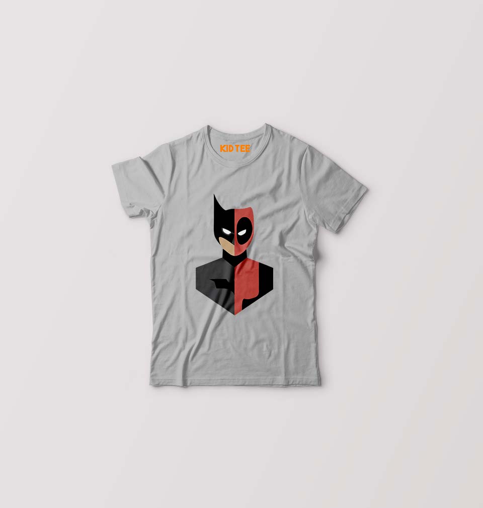 Deadpool & Batman Kids T-Shirt for Boy/Girl-Grey-Ektarfa.online