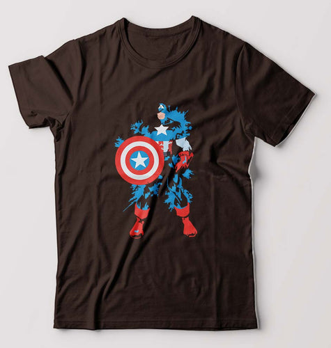 Captain America Superhero T-Shirt for Men-Coffee Brown-Ektarfa.online