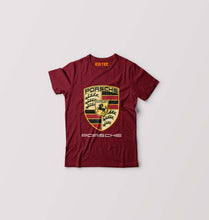 Load image into Gallery viewer, Porsche Logo Kids T-Shirt for Boy/Girl-Maroon-Ektarfa.online
