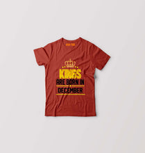 Load image into Gallery viewer, Kings Are Born In December Kids T-Shirt for Boy/Girl-Brick Red-Ektarfa.online
