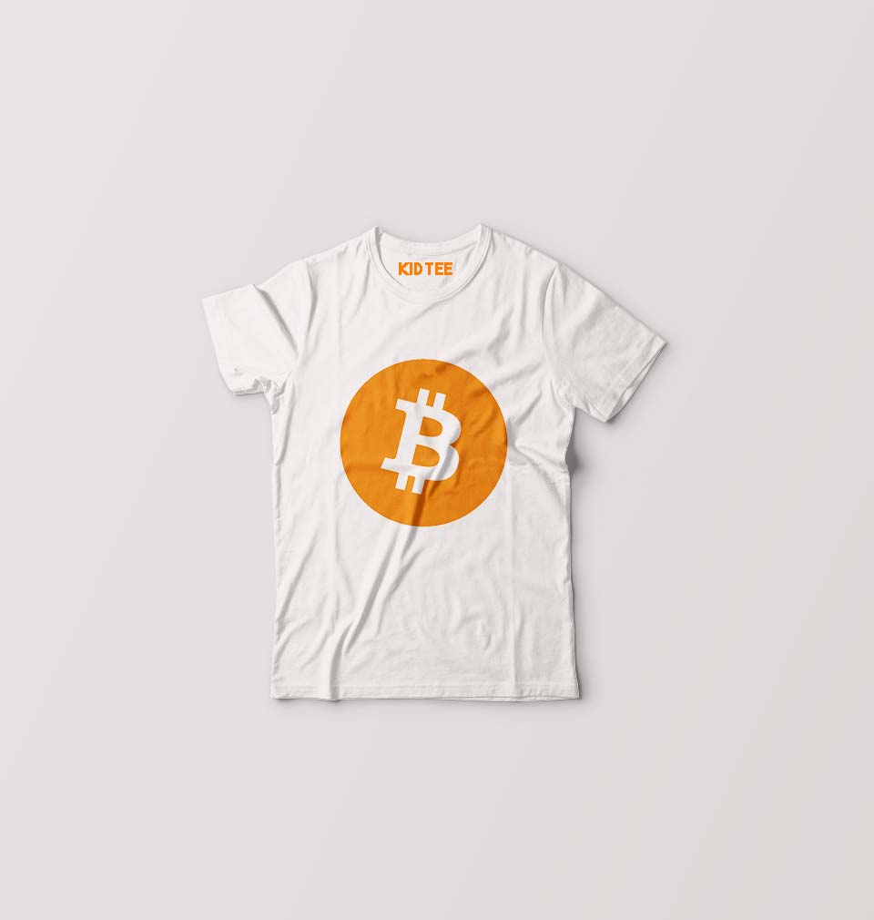 Cryptocurrency Bitcoin Kids T-Shirt for Boy/Girl-White-Ektarfa.online