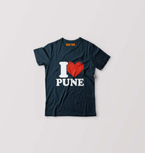 Load image into Gallery viewer, I Love Pune Kids T-Shirt for Boy/Girl-Petrol Blue-Ektarfa.online
