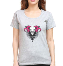 Load image into Gallery viewer, Ram Skull T-Shirt for Women-Grey Melange-Ektarfa.online
