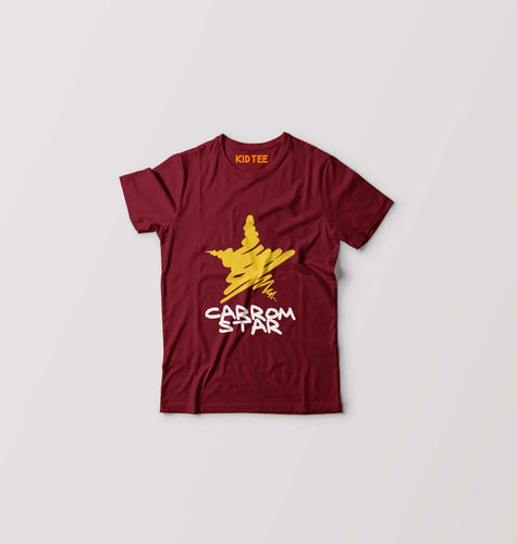 Carrom Star Kids T-Shirt for Boy/Girl-Maroon-Ektarfa.online