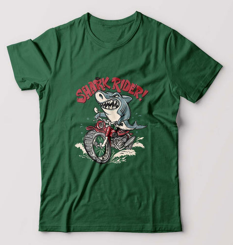 Shark Rider T-Shirt for Men-Bottle Green-Ektarfa.online