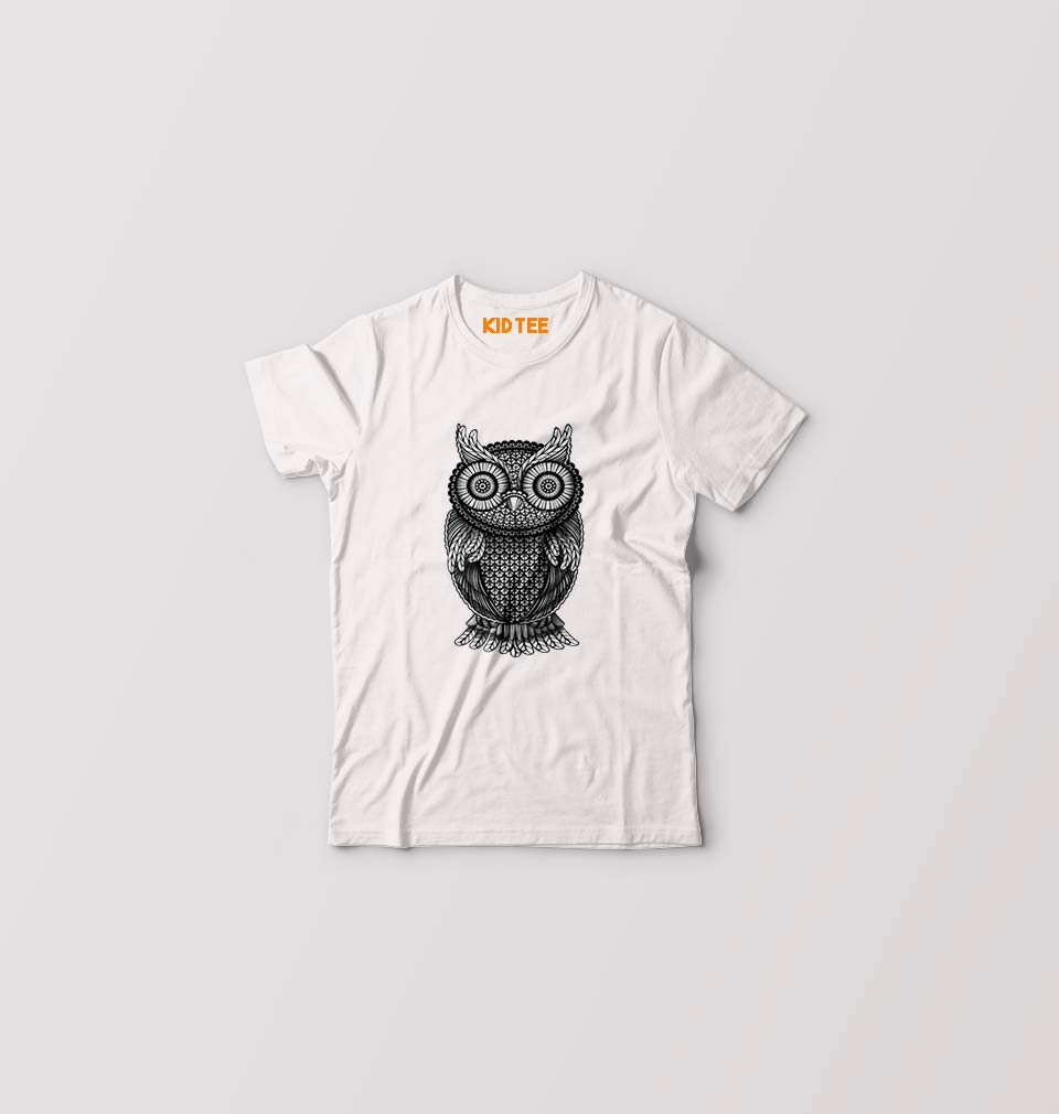 Owl Kids T-Shirt for Boy/Girl-White-Ektarfa.online