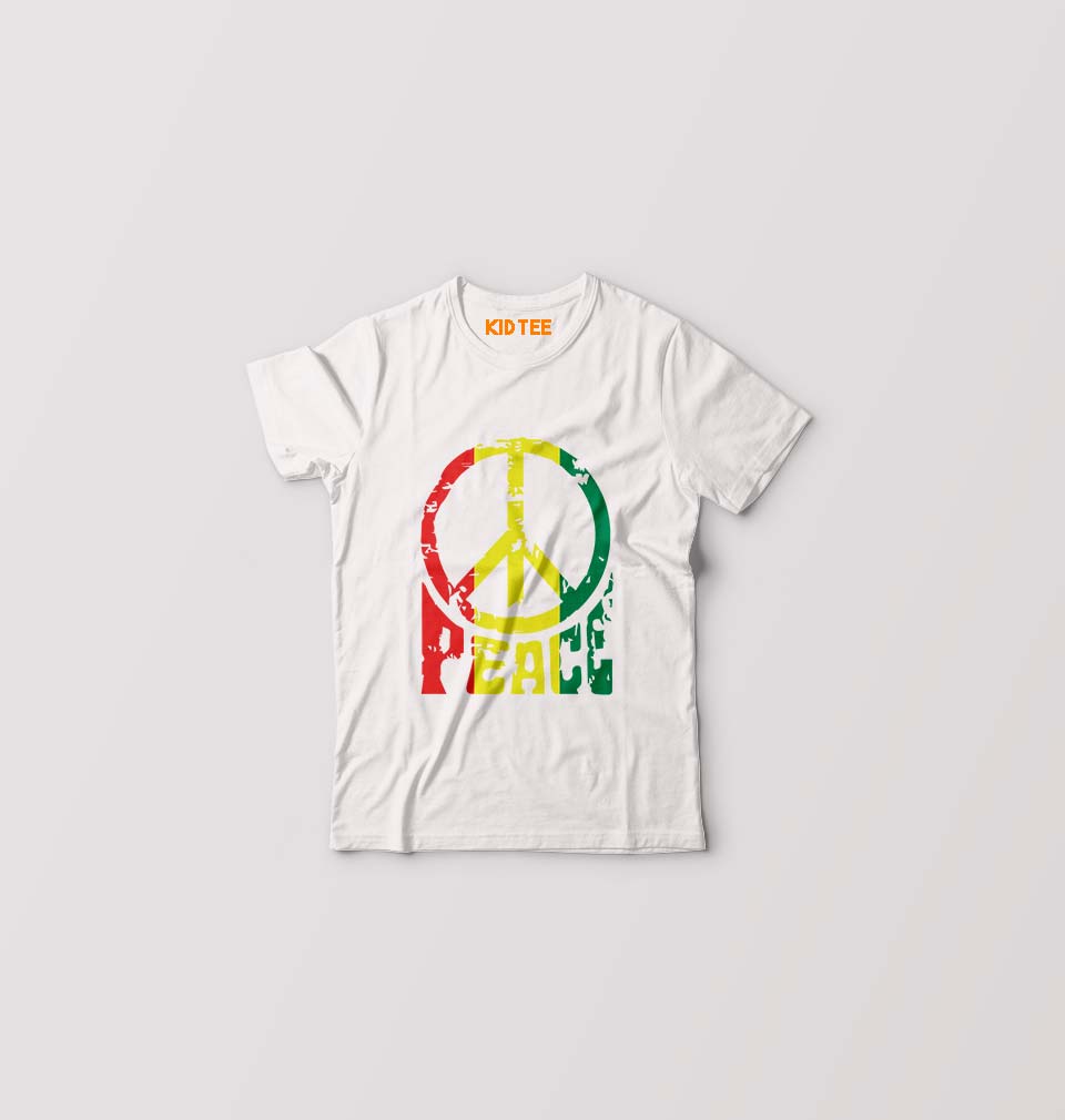 Bob Marley Peace Kids T-Shirt for Boy/Girl-White-Ektarfa.online
