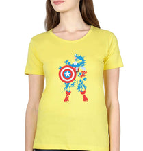 Load image into Gallery viewer, Captain America Superhero T-Shirt for Women-Yellow-Ektarfa.online
