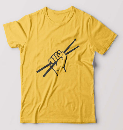 Drummer T-Shirt for Men-Golden Yellow-Ektarfa.online