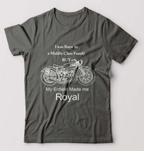 Load image into Gallery viewer, My Enfield made me Royal T-Shirt for Men-Charcoal-Ektarfa.online
