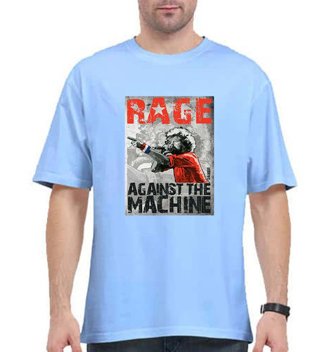 Rage Against The Machine Oversized T-Shirt for Men-Baby Blue-Ektarfa.online