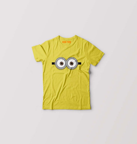 Minion Pop Eyes Kids T-Shirt for Boy/Girl-Yellow-Ektarfa.online
