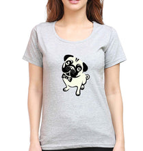 Load image into Gallery viewer, Pug Dog T-Shirt for Women-Grey Melange-Ektarfa.online

