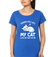 Load image into Gallery viewer, Cat T-Shirt for Women-Navy Blue-Ektarfa.online
