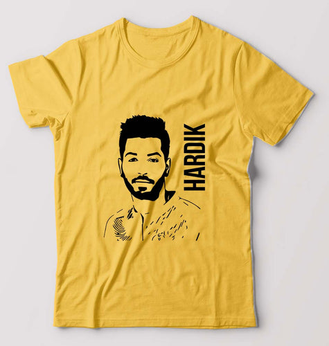 Hardik Pandya T-Shirt for Men-Golden Yellow-Ektarfa.online