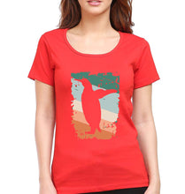 Load image into Gallery viewer, Penguin T-Shirt for Women-Red-Ektarfa.online
