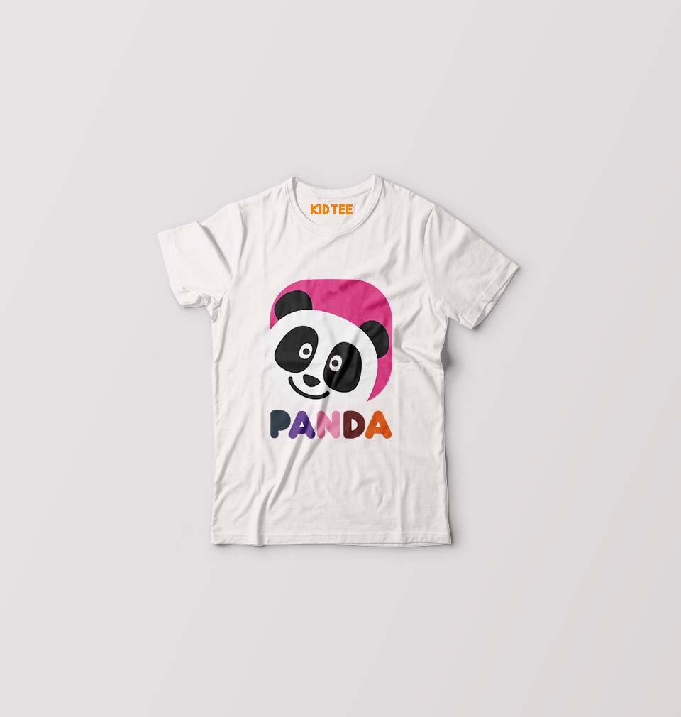 Panda Kids T-Shirt for Boy/Girl-White-Ektarfa.online