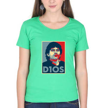 Load image into Gallery viewer, Diego Maradona T-Shirt for Women-Flag Green-Ektarfa.online
