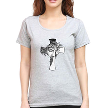 Load image into Gallery viewer, Jesus T-Shirt for Women-Grey Melange-Ektarfa.online
