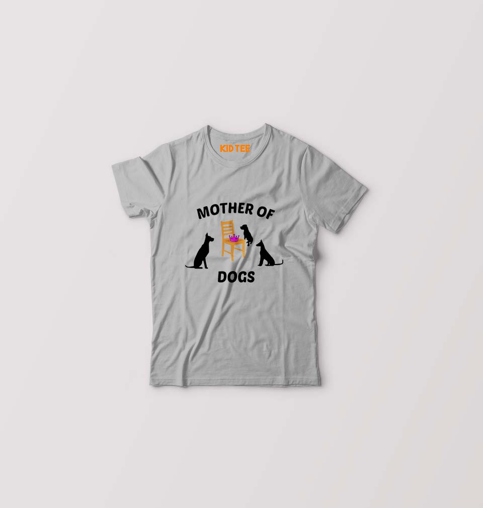 Mother of Dog Kids T-Shirt for Boy/Girl-Grey-Ektarfa.online