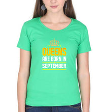 Load image into Gallery viewer, Queens Are Born In September T-Shirt for Women-flag green-Ektarfa.online
