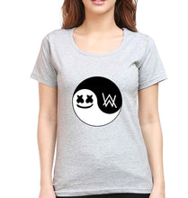 Load image into Gallery viewer, alan walker marshmello T-Shirt for Women-Grey Melange-Ektarfa.online
