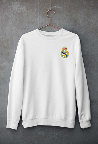 Real Madrid Logo Unisex Sweatshirt for Men/Women-White-Ektarfa.online
