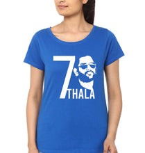Load image into Gallery viewer, MS Dhoni 07 Thala T-Shirt for Women-Royal Blue-Ektarfa.online
