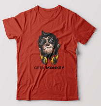 Load image into Gallery viewer, Geek Monkey T-Shirt for Men-Brick red-Ektarfa.online
