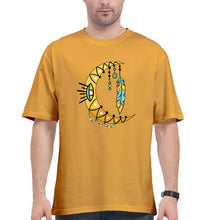Load image into Gallery viewer, Dream Catcher Moon Oversized T-Shirt for Men-Golden Yellow-Ektarfa.online
