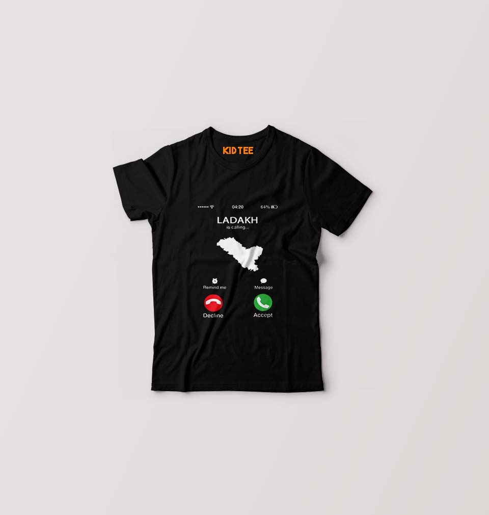 Ladakh Calling Kids T-Shirt for Boy/Girl-Black-Ektarfa.online