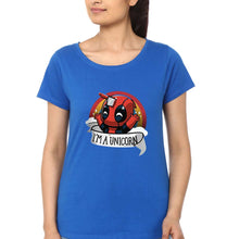 Load image into Gallery viewer, Deadpool Unicorn T-Shirt for Women-Royal Blue-Ektarfa.online
