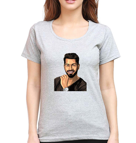 Hardik Pandya T-Shirt for Women-Grey Melange-Ektarfa.online