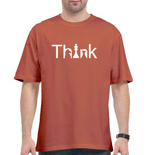 Chess Think Oversized T-Shirt for Men-Coral-Ektarfa.online