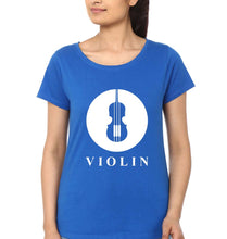 Load image into Gallery viewer, Violin T-Shirt for Women-Royal Blue-Ektarfa.online
