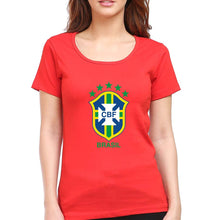 Load image into Gallery viewer, Brazil Football T-Shirt for Women-RED-Ektarfa.online

