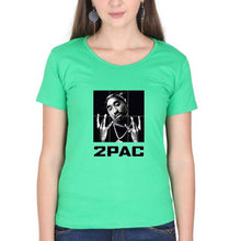 Load image into Gallery viewer, Tupac 2Pac T-Shirt for Women-Flag Green-Ektarfa.online
