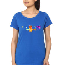 Load image into Gallery viewer, Trumpet T-Shirt for Women-Royal Blue-Ektarfa.online
