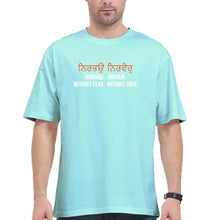 Load image into Gallery viewer, Nirbhau Nirvair Oversized T-Shirt for Men-Mint-Ektarfa.online
