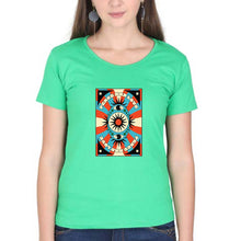 Load image into Gallery viewer, Psychedelic Peace and Love T-Shirt for Women-flag green-Ektarfa.online
