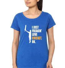 Load image into Gallery viewer, Love Cricket T-Shirt for Women-Royal Blue-Ektarfa.online
