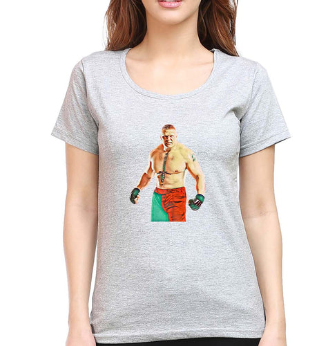Brock Lesnar (WWE) T-Shirt for Women-Grey Melange-Ektarfa.online