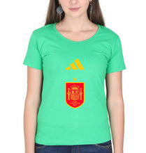 Load image into Gallery viewer, Spain Football T-Shirt for Women-flag green-Ektarfa.online
